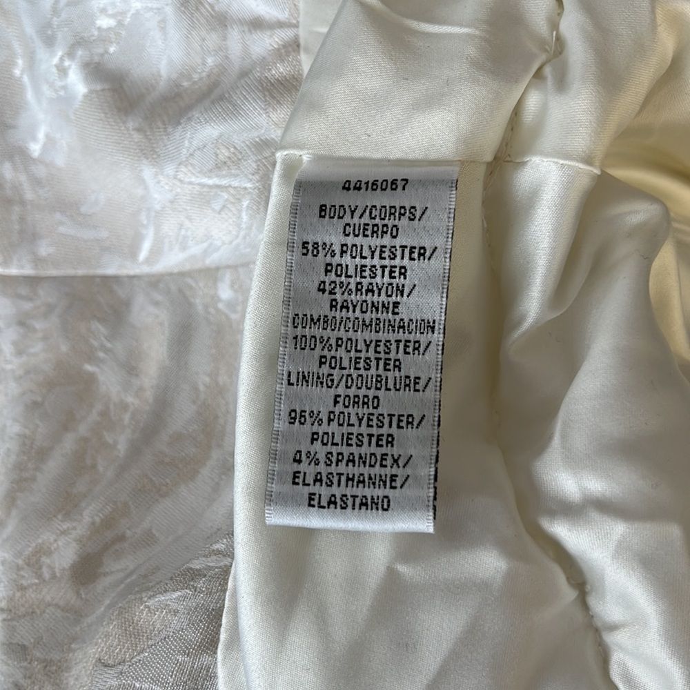 MONIQUE LHUILLER Ivory White Jacquard Strapless Wedding Minidress Size 4 - Picture 14 of 16